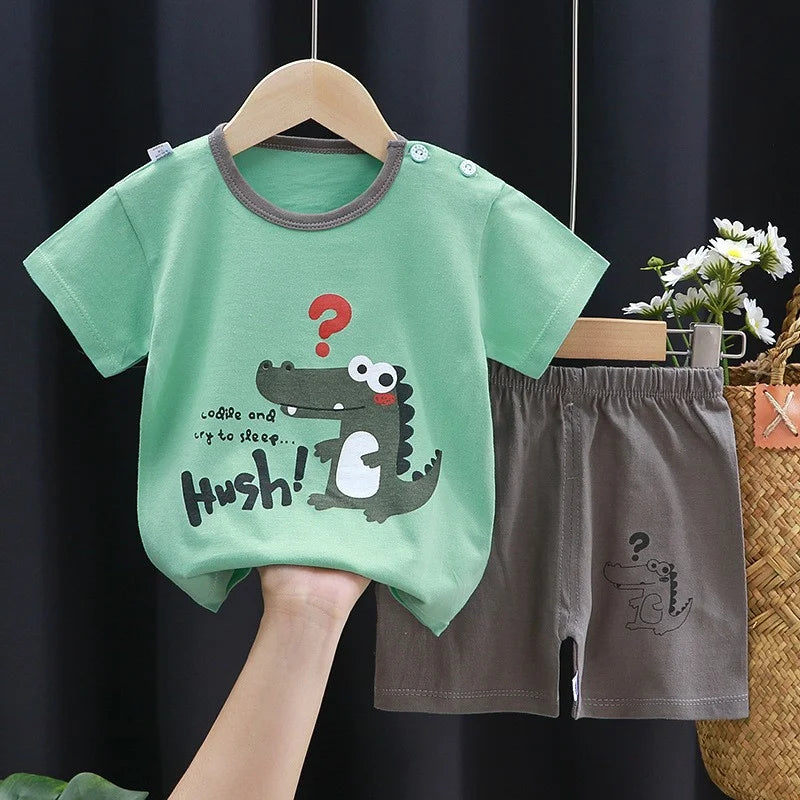 2-Piece Cotton Cartoon Pajama & Casual Tracksuit for Boys
