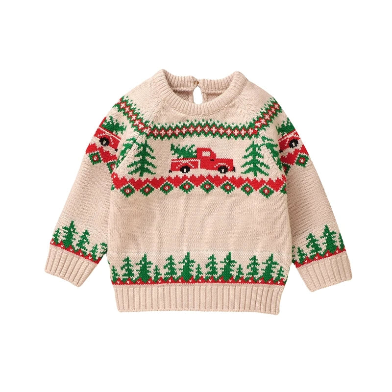 Baby Christmas Truck Knit Sweater