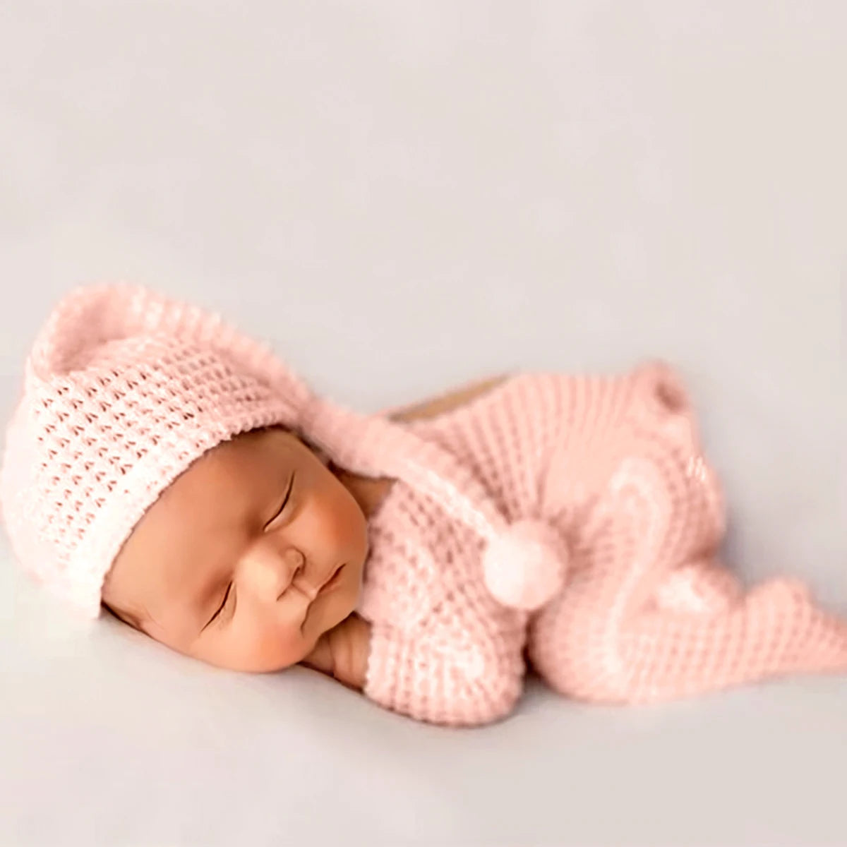 Crochet Newborn Outfit — Romper and Sleepy Hat Knit Set