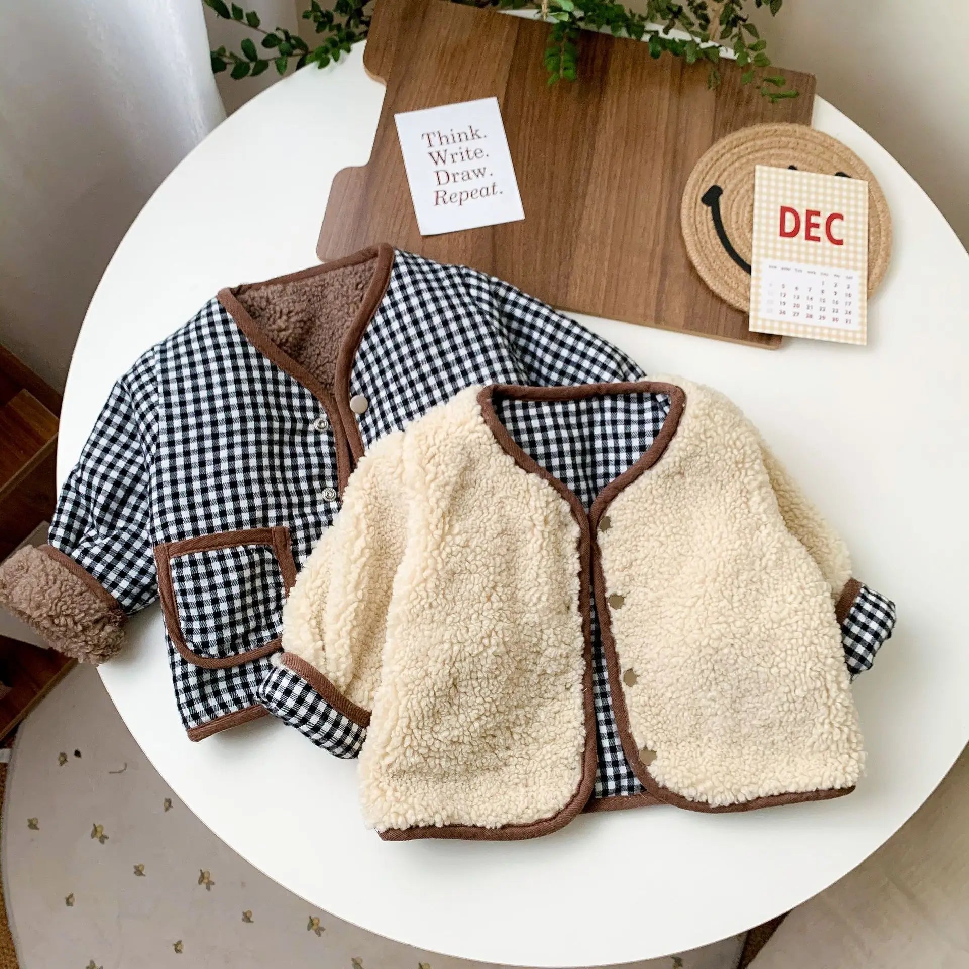 Kids Plaid Plush Jacket