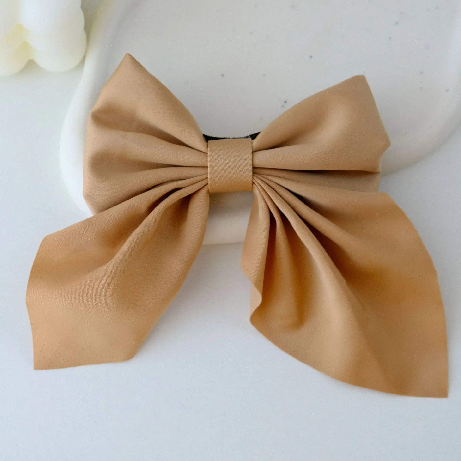 Solid Color Satin Bowknot Hair Clips For Girls