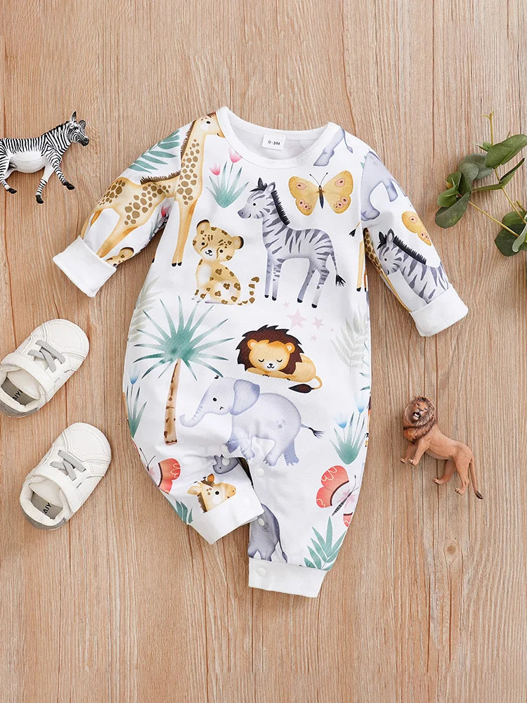 Newborn Cartoon Animal Bodysuit Romper