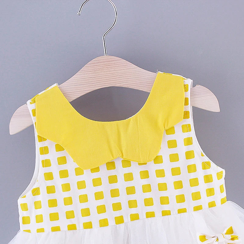 Mesh Grid, Bow Detail, Sleeveless Princess Beach Outfit