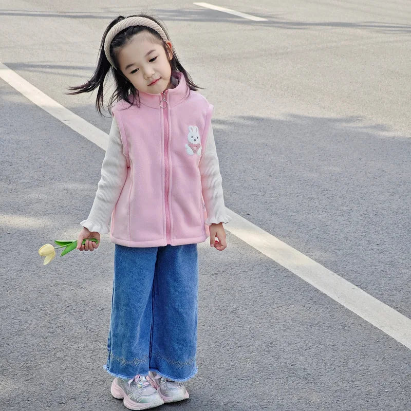 Kids Fleece Zipper Vest Coat