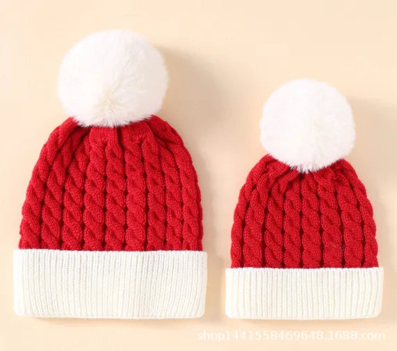 Fluffy Pom-Pom Christmas Knit Beanie