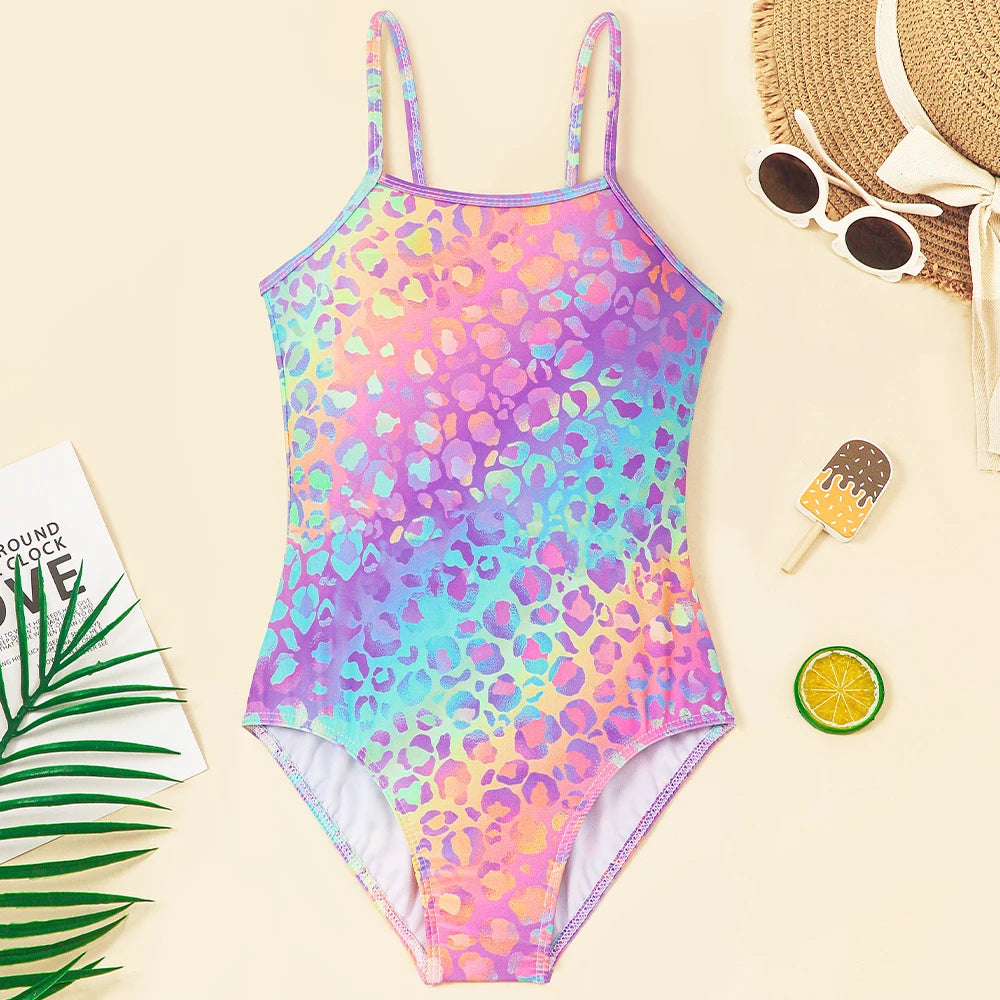 Girls' One-Piece Halter Swimsuit – Sporty, Quick-Dry Beach Bathing Suit