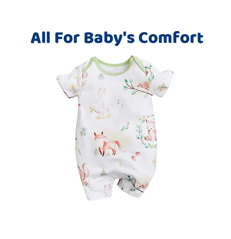 MOMSTAG Summer Cartoon Animal Print Bodysuit