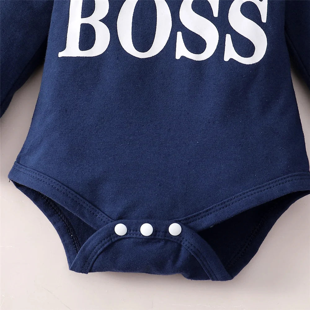 Baby Boy Funny Cotton Hooded Outfit Set