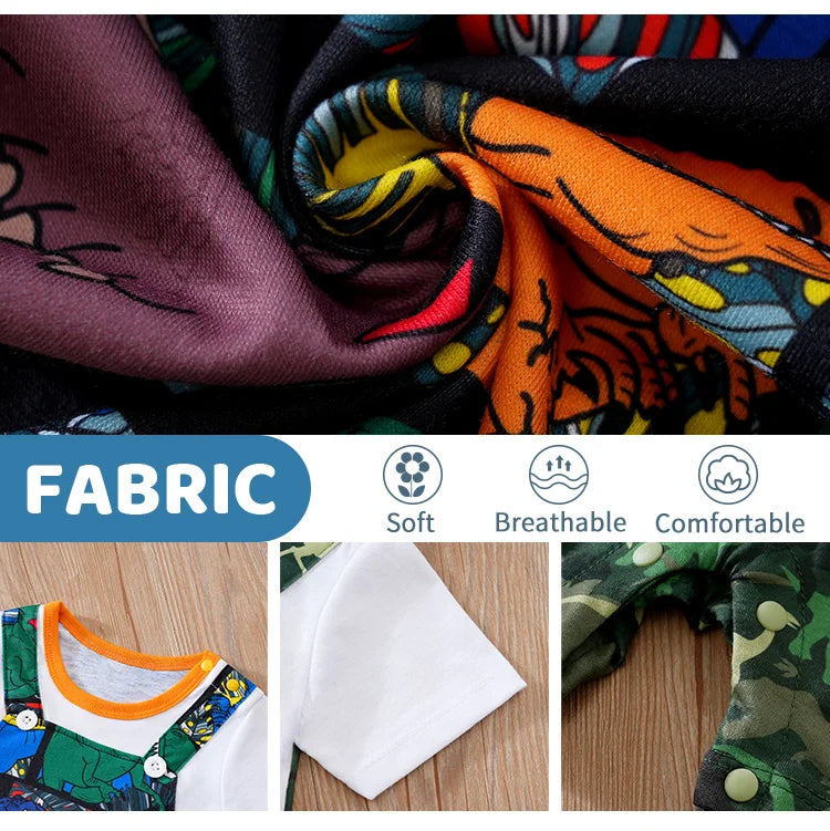 MOMSTAG Summer Cartoon Dinosaur Bodysuit