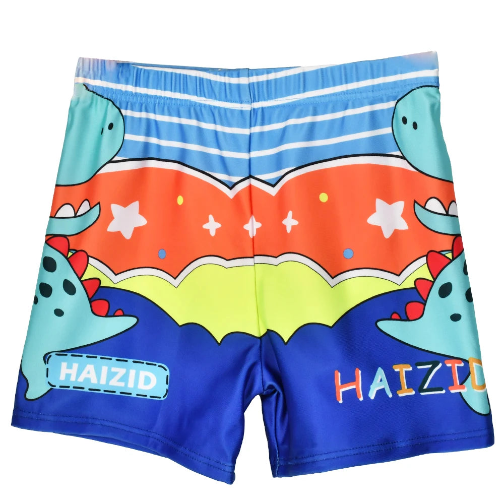 Quick-Dry Shorts with Dinosaur & Shark Prints