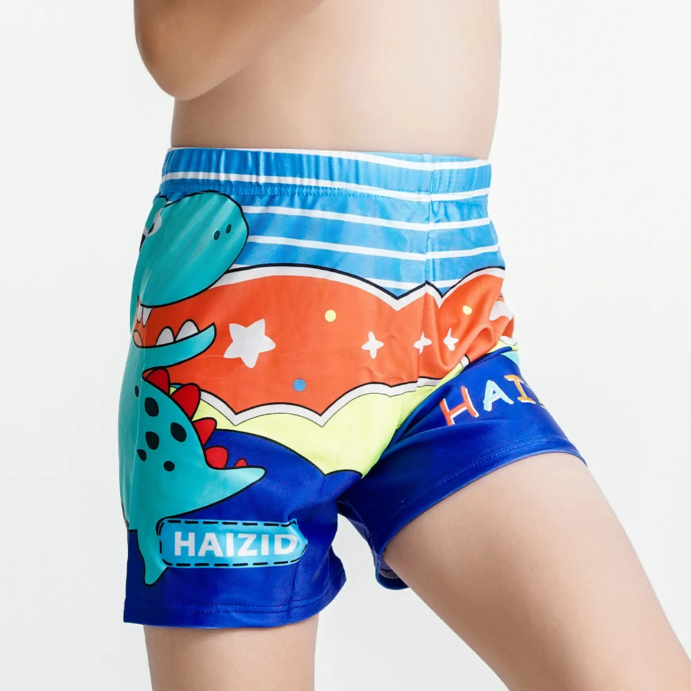 Quick-Dry Shorts with Dinosaur & Shark Prints