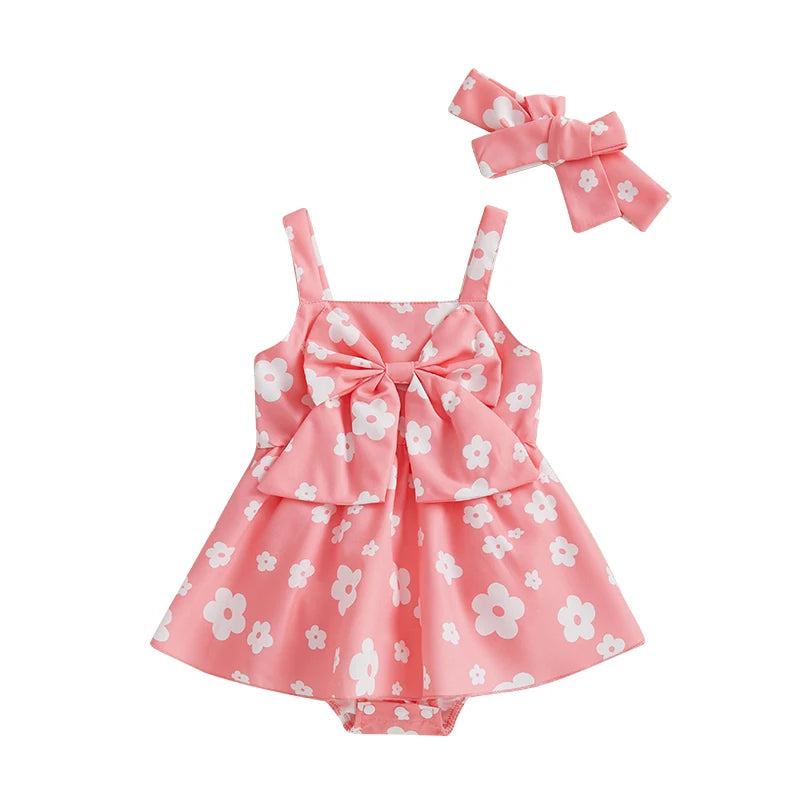 Toddler Floral Print Sleeveless Romper