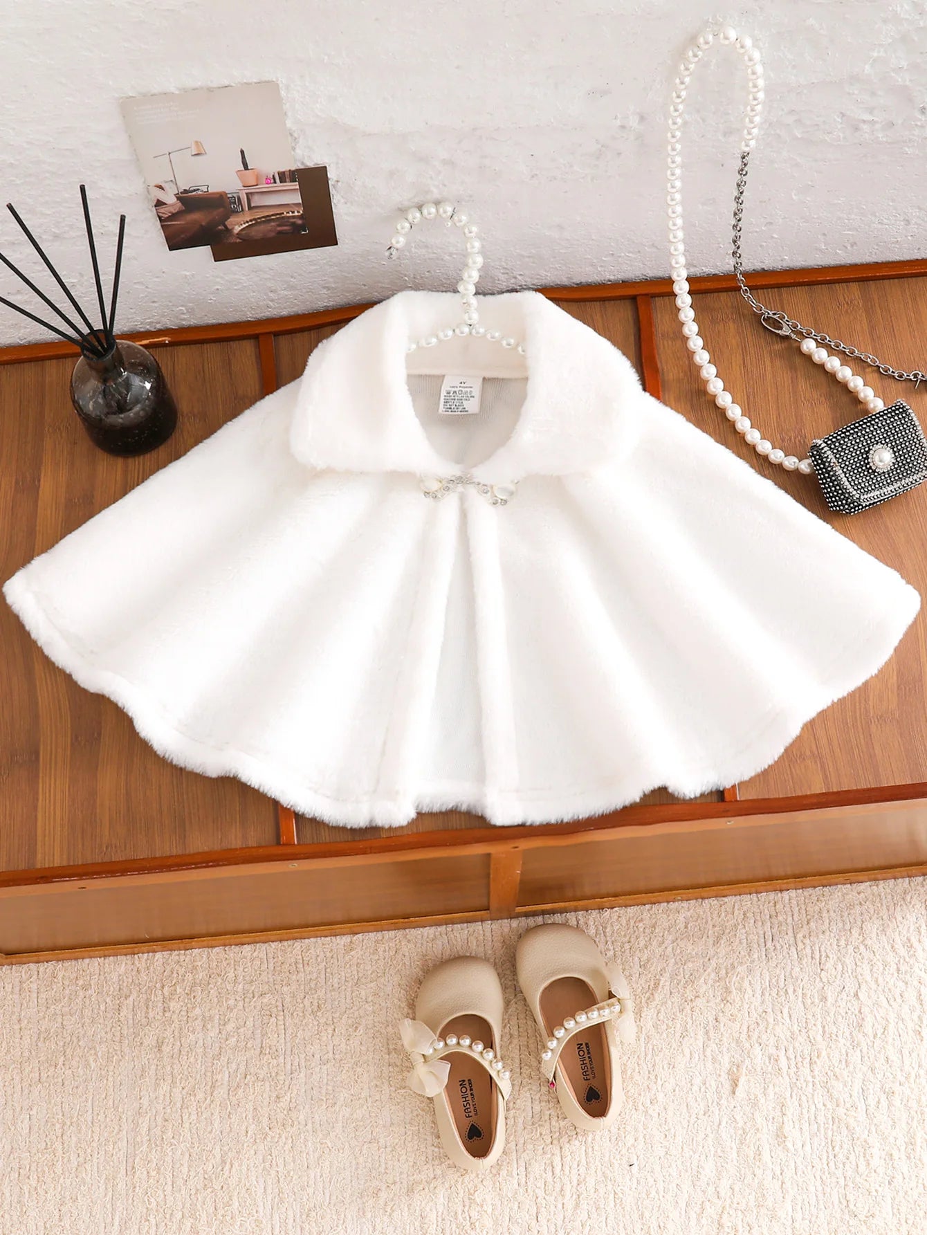 Girls Plush Princess Cape Shawl 4Y-8Y