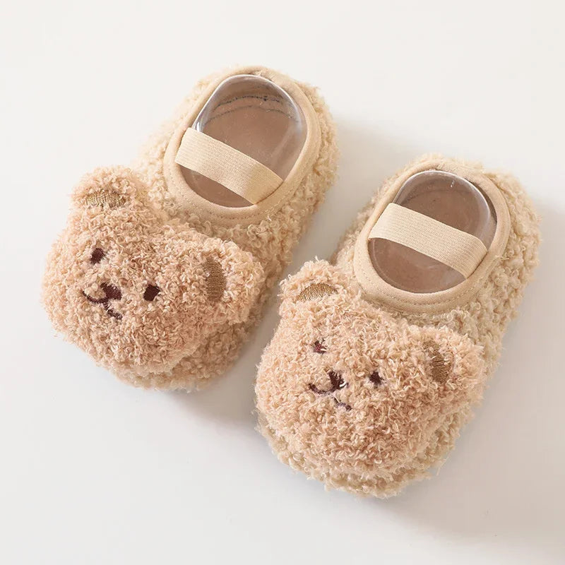 Cartoon Bear Baby Shoes Thick Warm Newborn Shoes