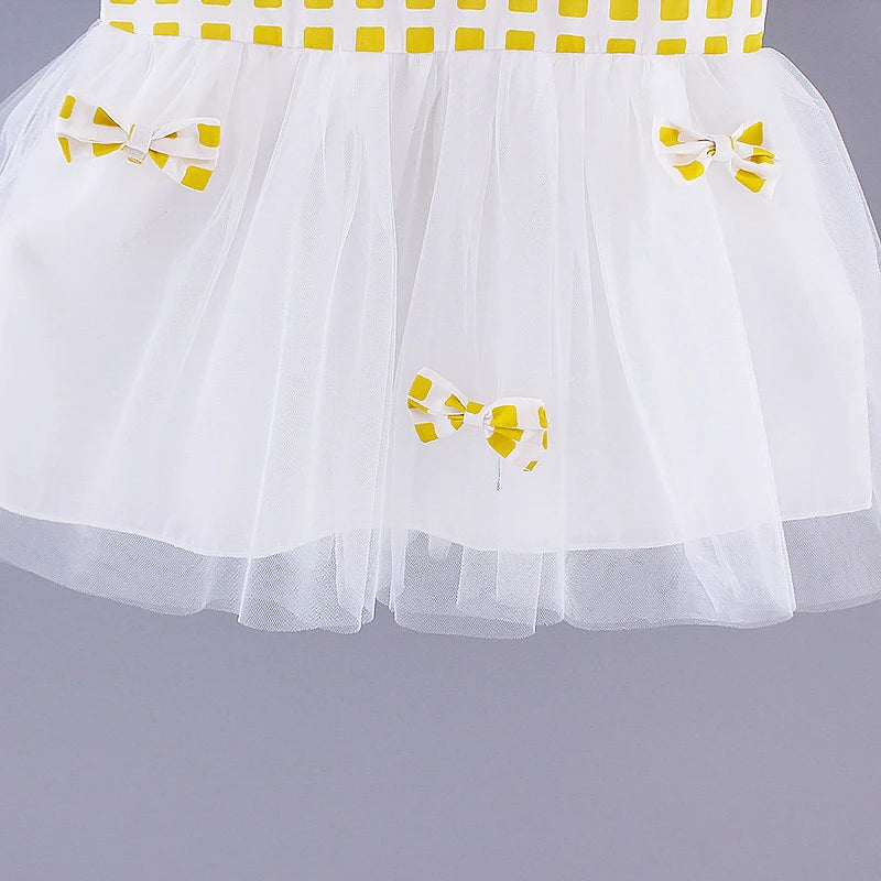 Mesh Grid, Bow Detail, Sleeveless Princess Beach Outfit