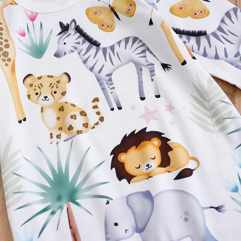Newborn Cartoon Animal Bodysuit Romper
