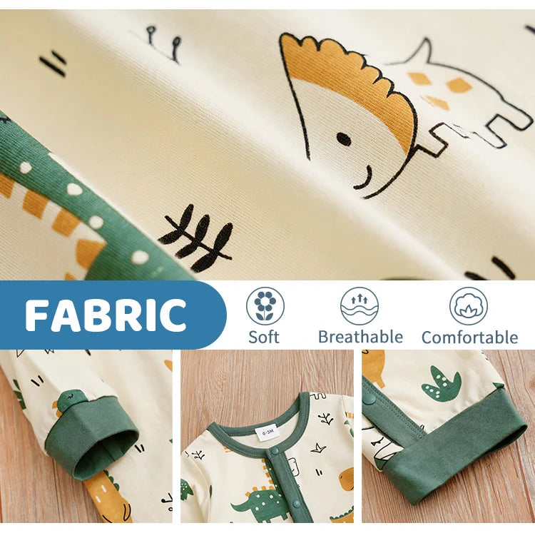 MOMSTAG Newborn Cartoon Dinosaur Bodysuit