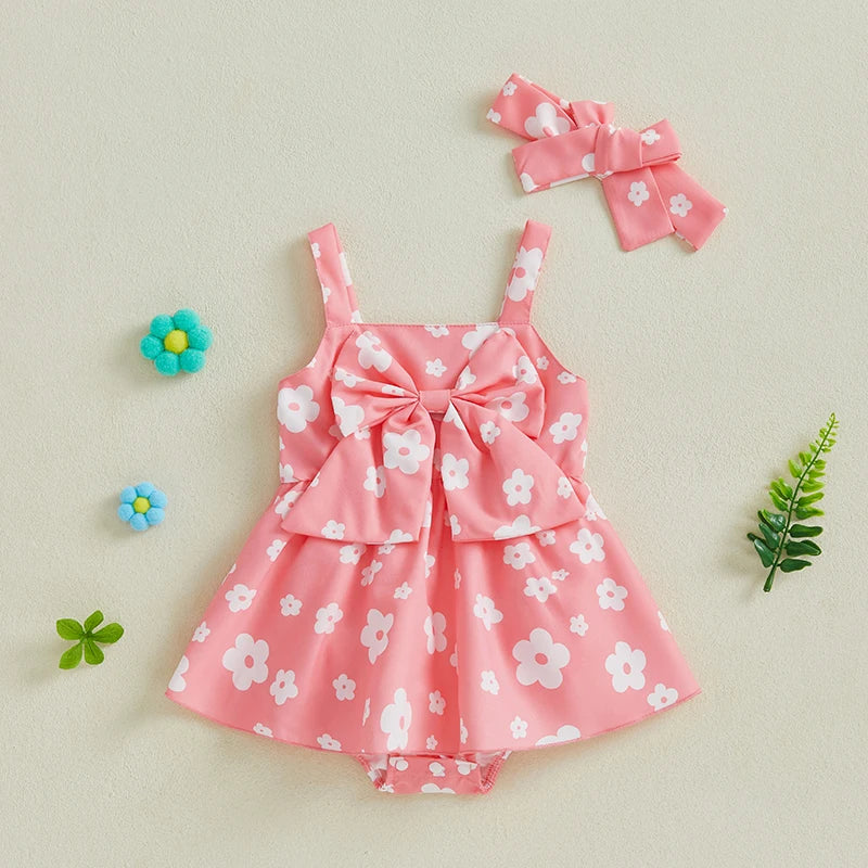 Toddler Floral Print Sleeveless Romper