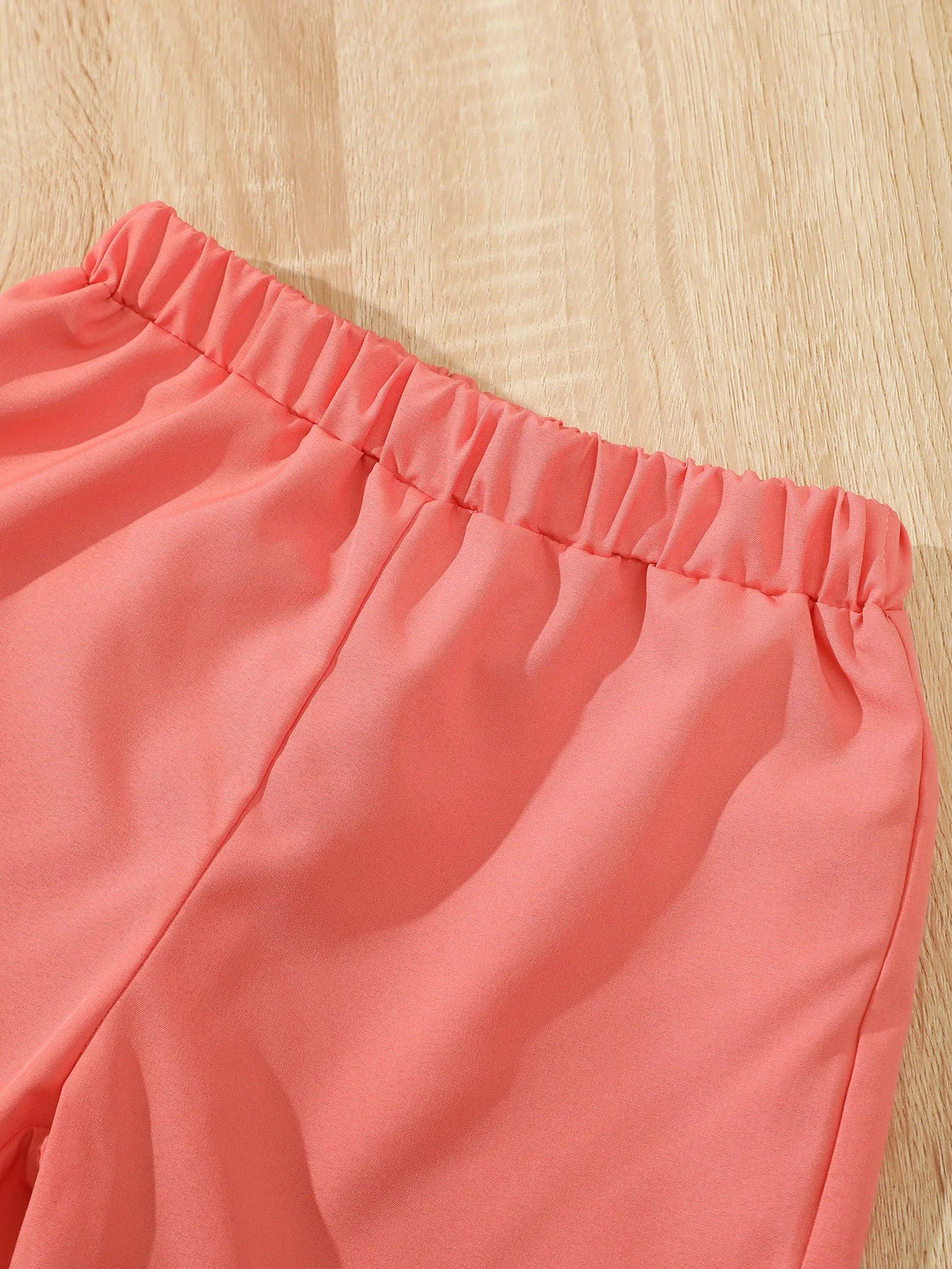 Girls' Summer Outfit – Floral Bow Sleeveless Top & Shorts Set