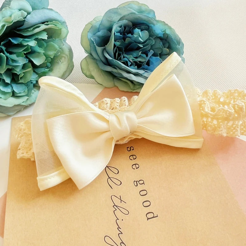 Princess Lace Baby Headband – Bow & Flowers