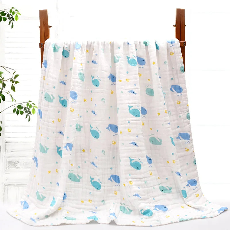 MOMSTAG 6-Layer Gauze Cotton Baby Bath Towel & Washcloth Set