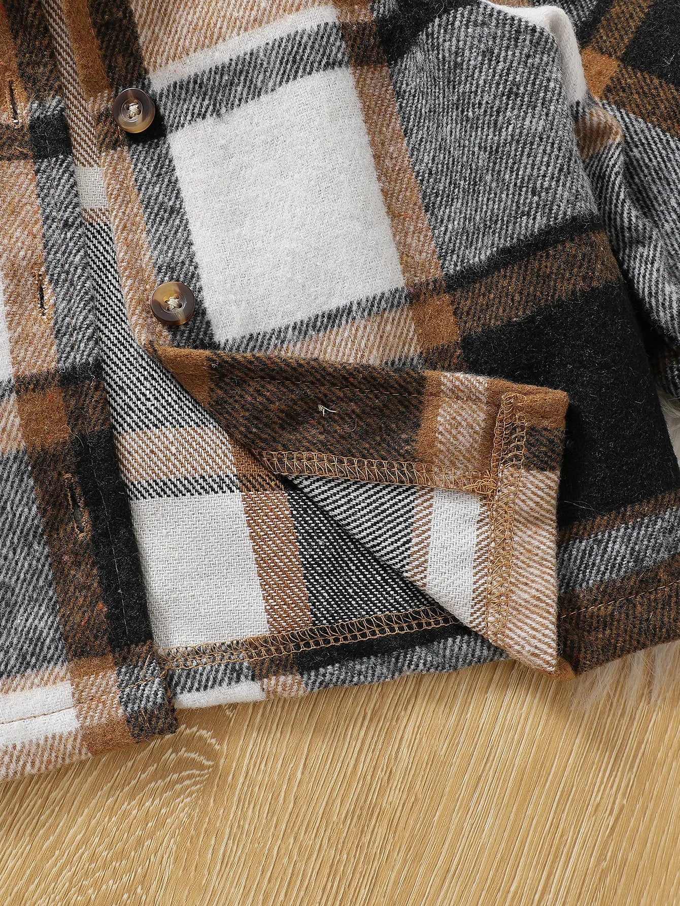 Plaid Jacket and Ripped Jeans Streetwear Set for Boys