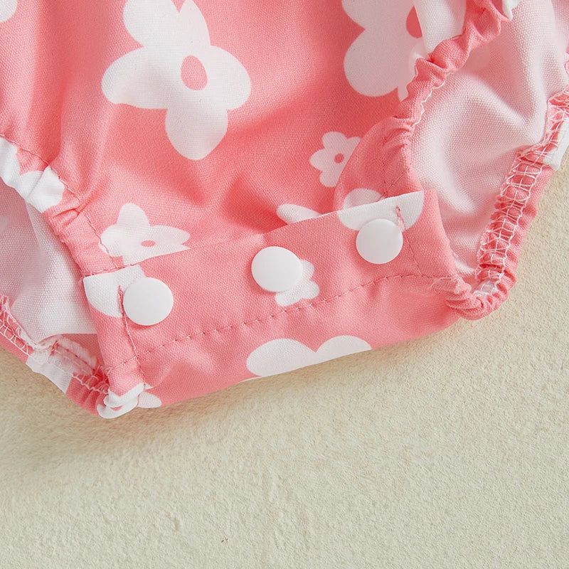 Toddler Floral Print Sleeveless Romper