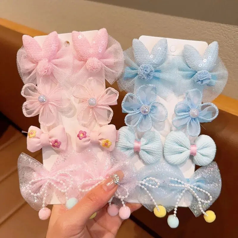 MOMSTAG 8-Piece Flower Bow Hair Clip Set