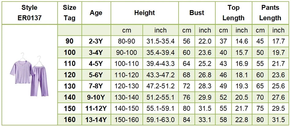 MOMSTAG Girls' Ice Silk Summer Home Clothes Set