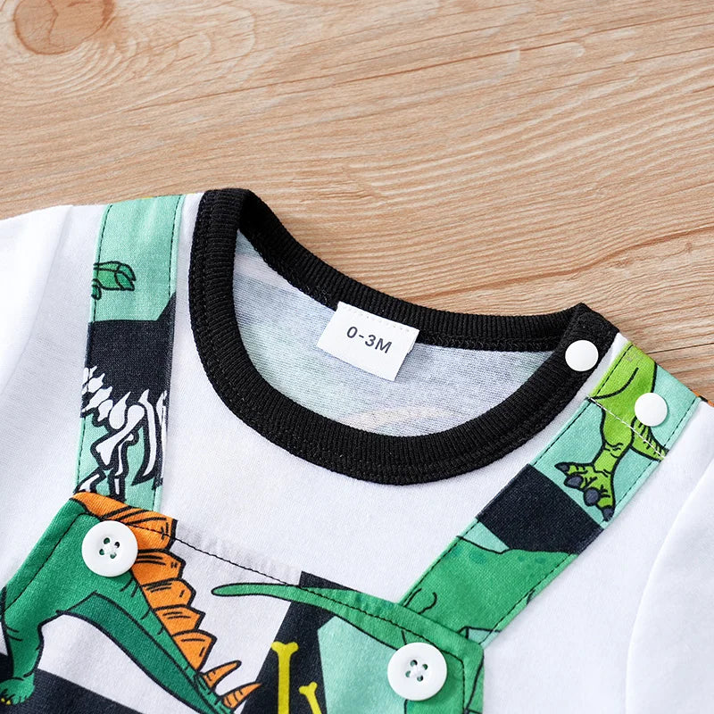 MOMSTAG Newborn Cartoon Dinosaur Bodysuit