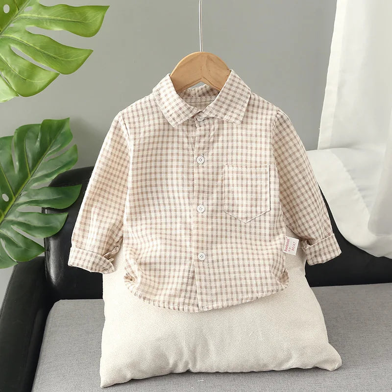 Kids' Plaid Shirt – Cotton Long Sleeve