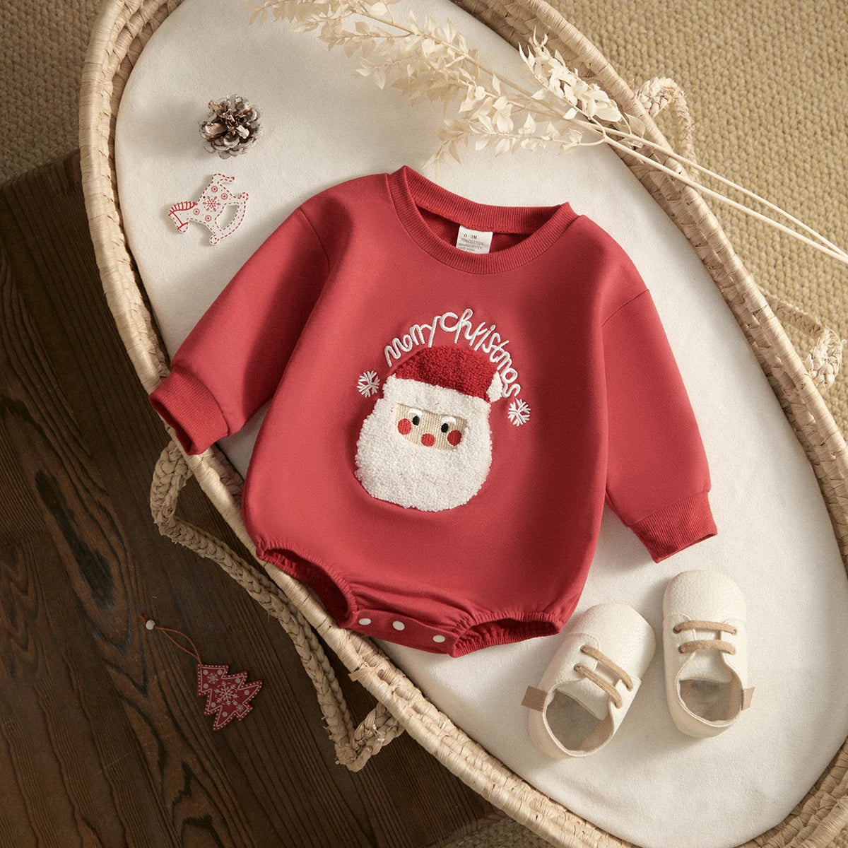 Christmas Cotton Long Sleeve Baby Romper