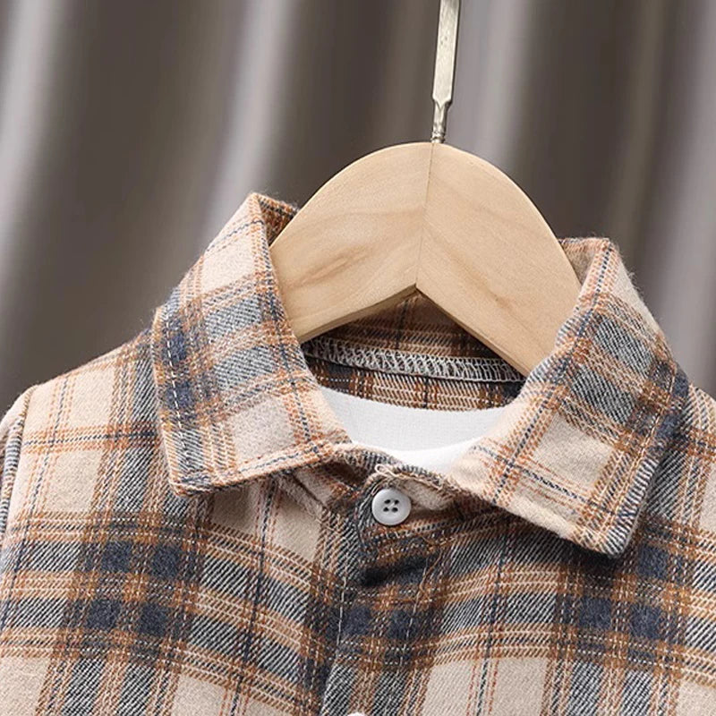 Kids' Plaid Shirt – Cotton Long Sleeve