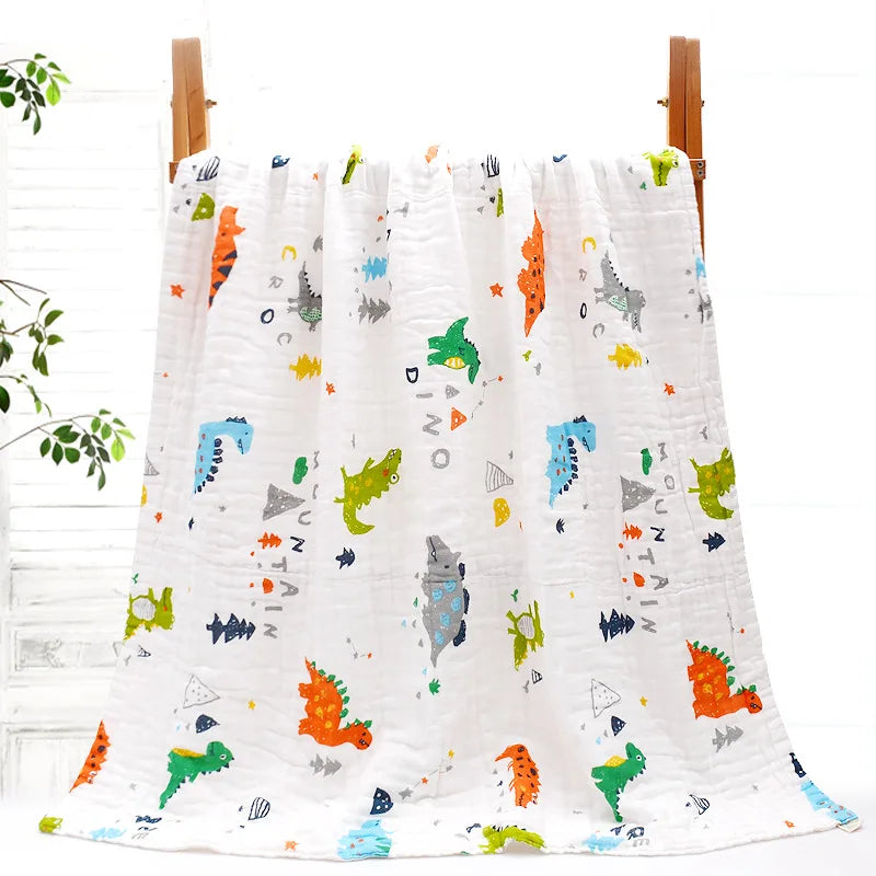 MOMSTAG 6-Layer Gauze Cotton Baby Bath Towel & Washcloth Set