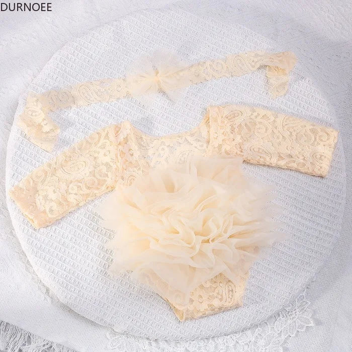 Newborn Tutu Dress - Lace Princess Romper - Photography Props