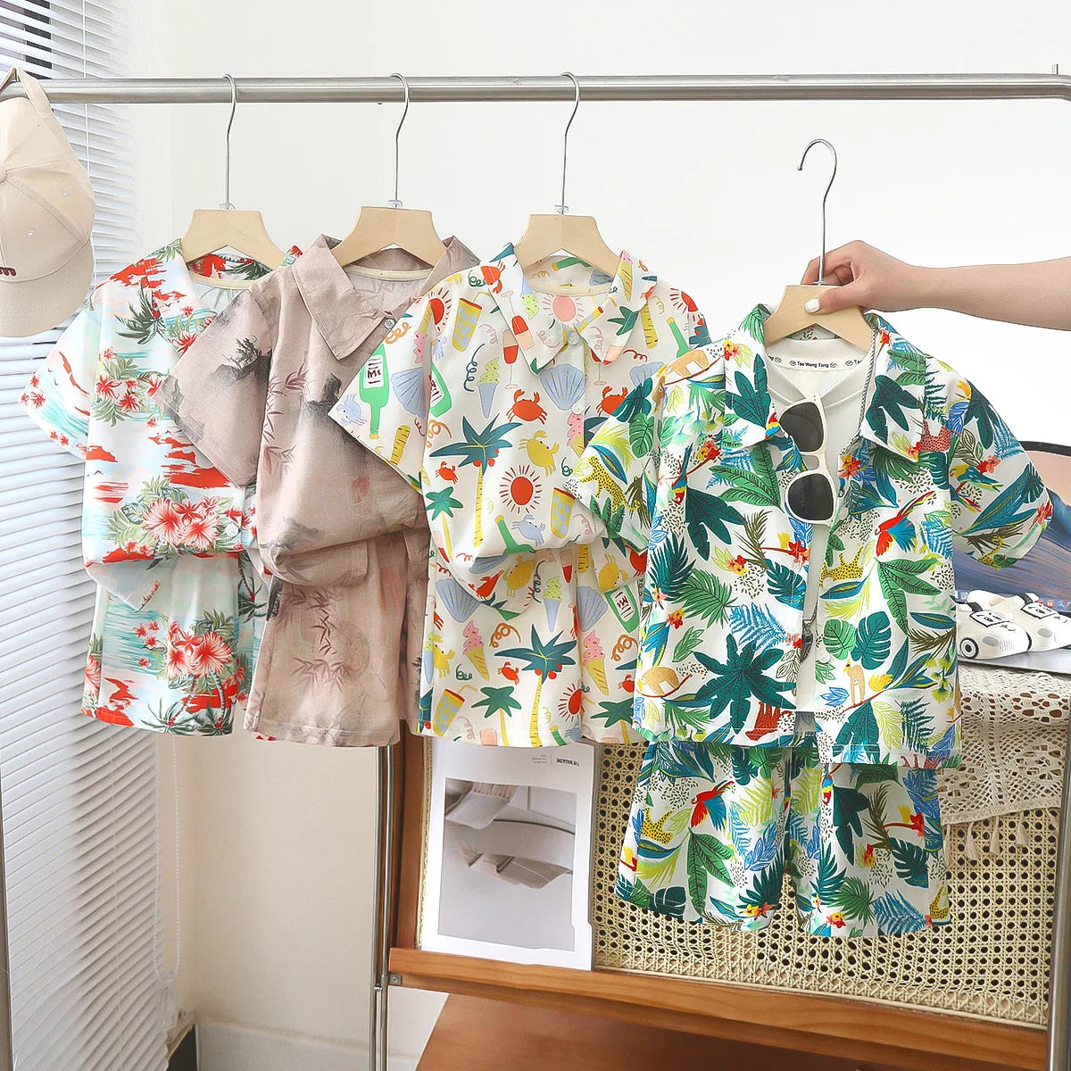 Vacation Style Short Sleeve Shirt & Shorts Set
