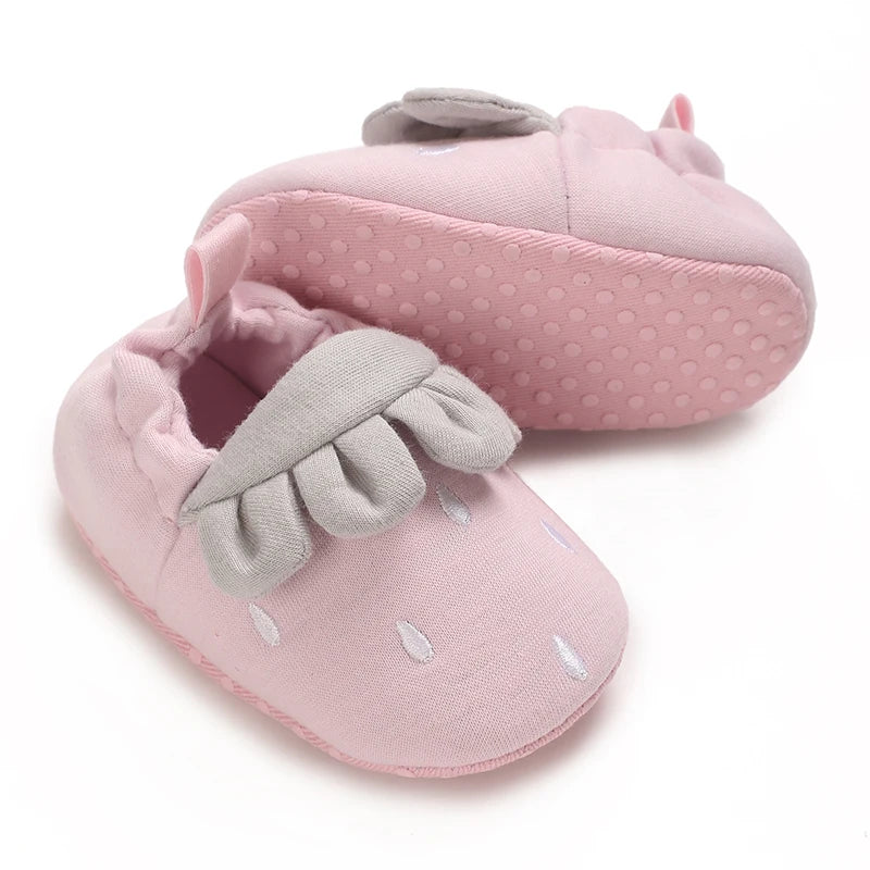 Strawberry Soft Sole Shoes for Baby Girls