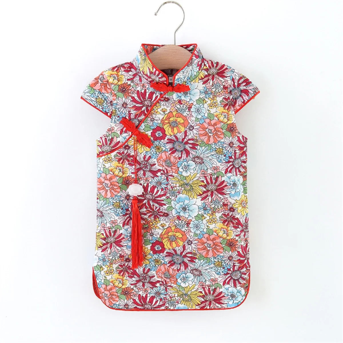 Summer Chinese Style Flower Qipao (Girls)