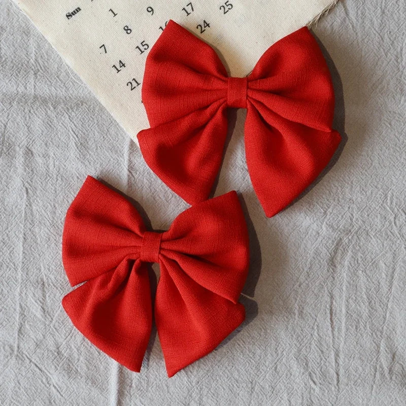 MOMSTAG 2-Piece Solid Color Hair Bow Set