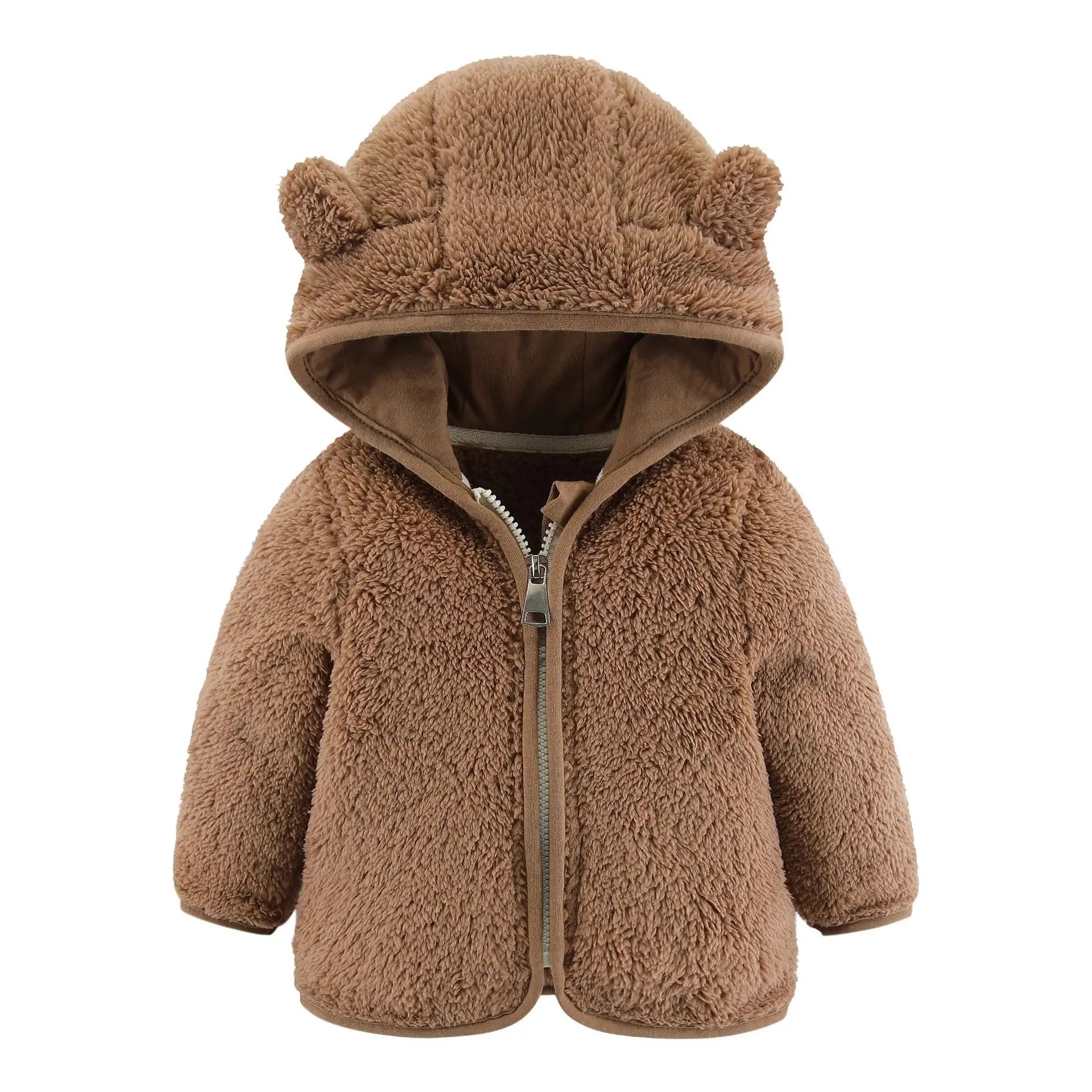 Baby Bear Ears Fleece Hooded Jacket