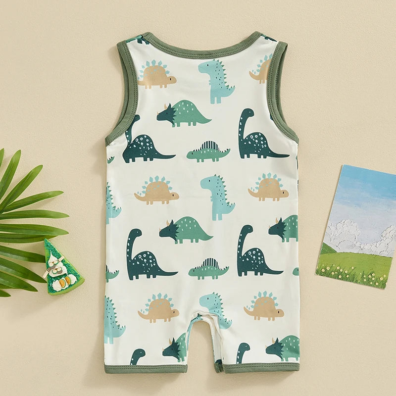 Toddler Girl Floral Print Sleeveless Romper Round Neck Jumpsuit