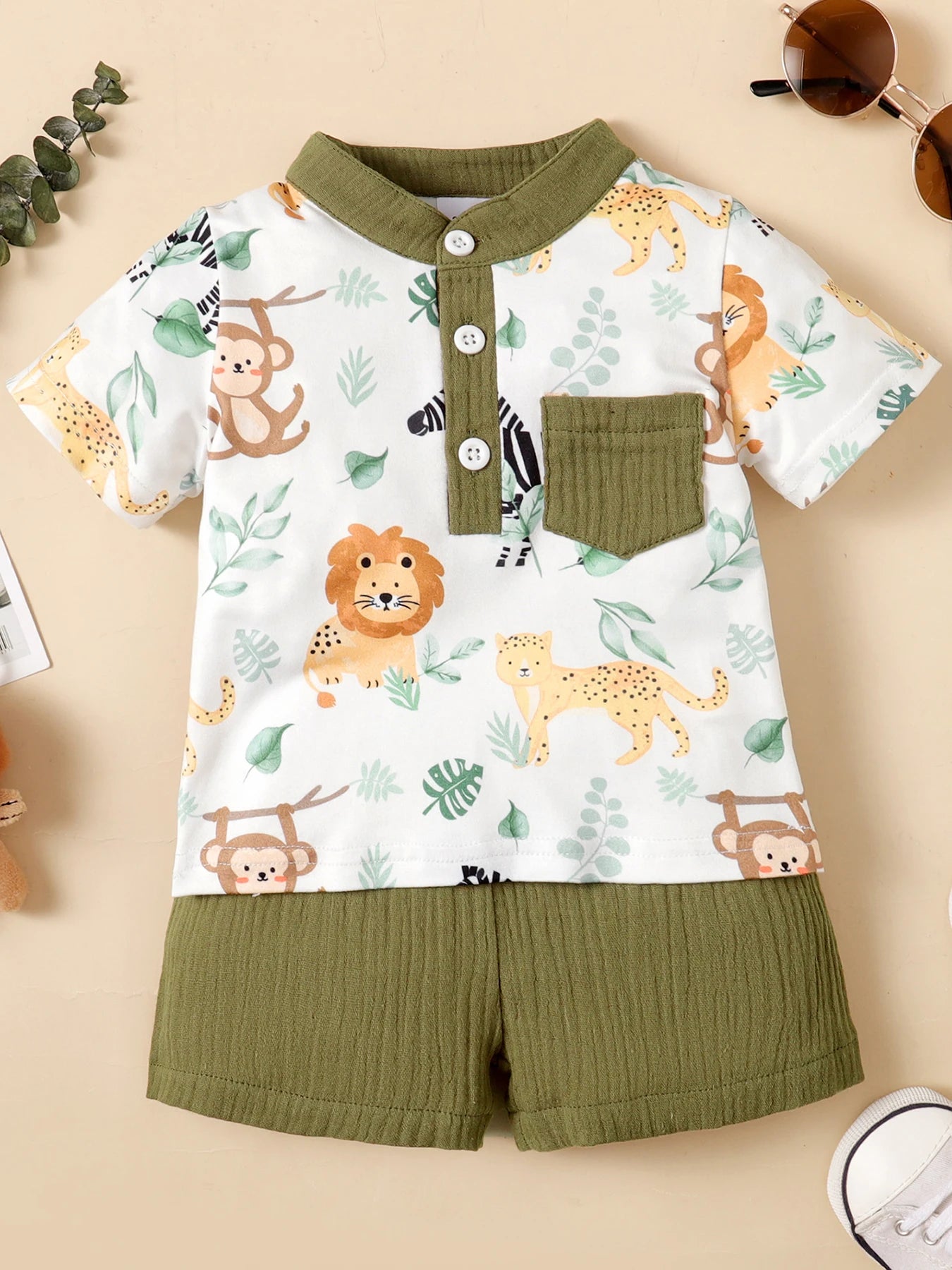 Cute Animal Print Gentleman's Suit for Infants & Toddlers (3-24M)