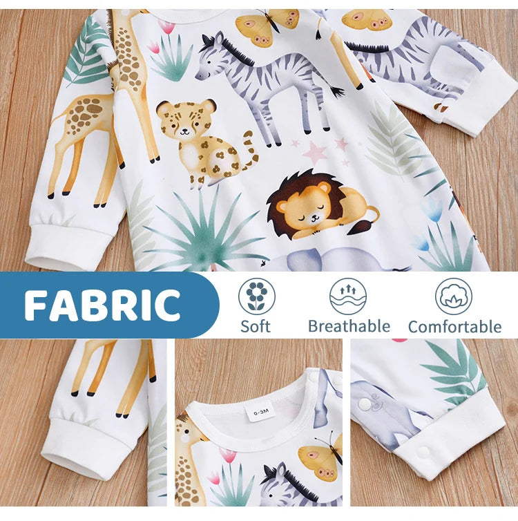 MOMSTAG Newborn Cartoon Animal Bodysuit