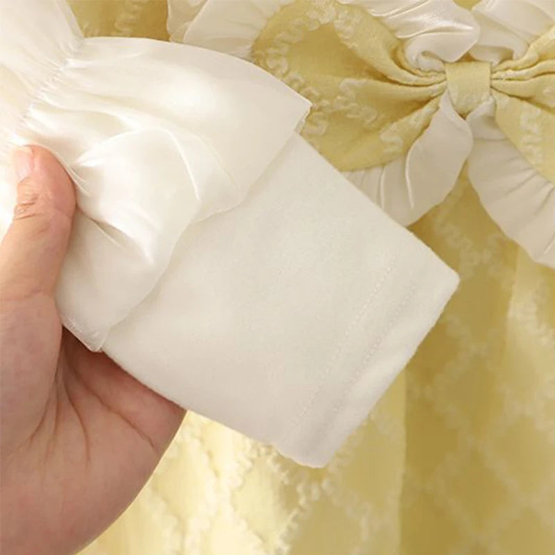 Baby Girl Princess Dress – Cute Bow Design Fake Two-Piece Outfit for Spring & Autumn