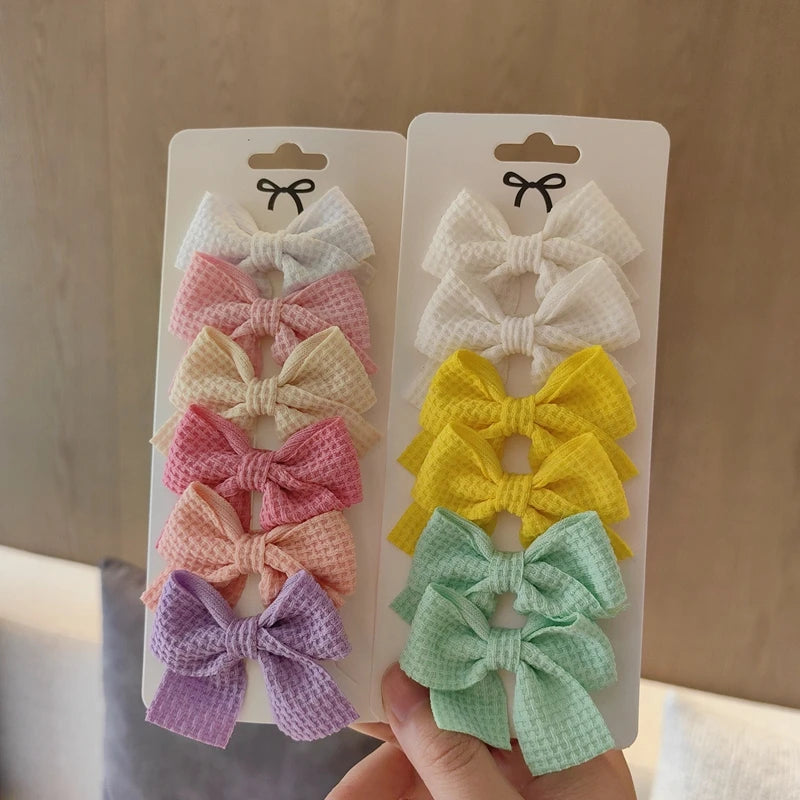 MOMSTAG 6-Piece Soft Cotton Bow Hairpin Set