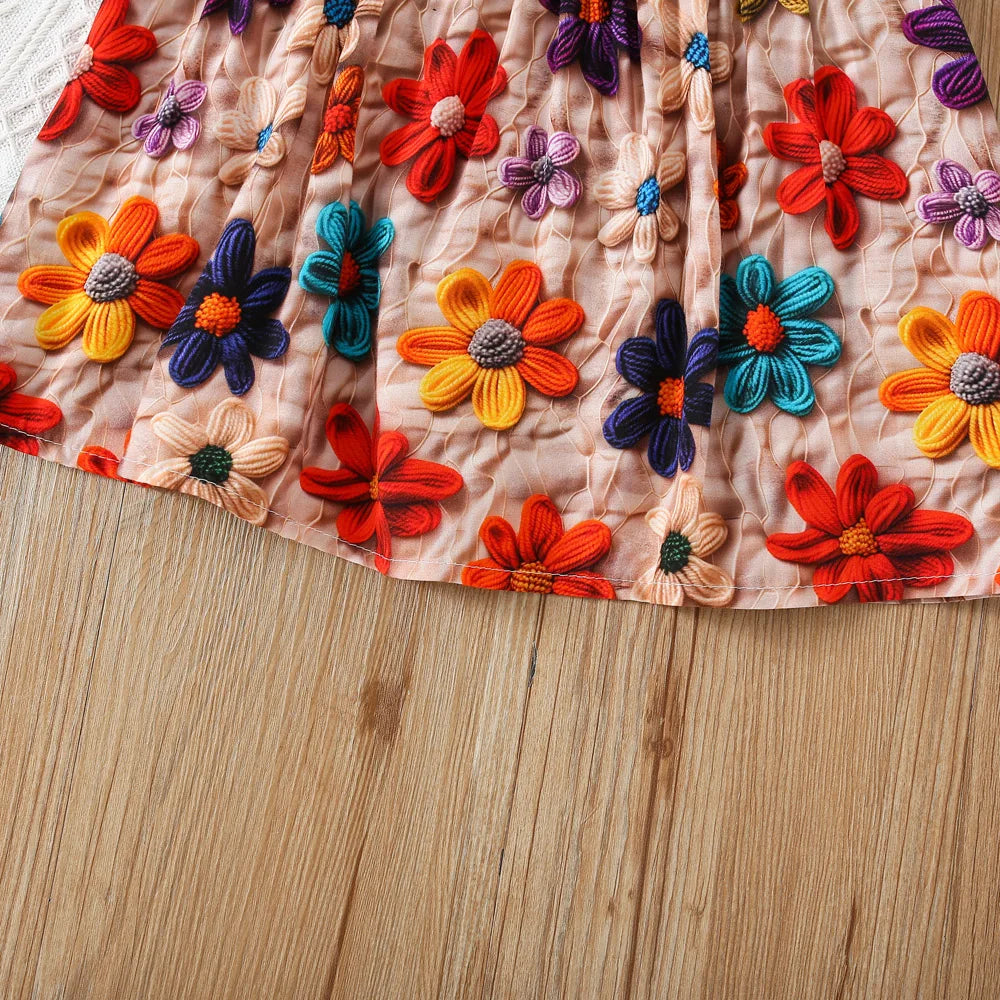 Flower Print Dress Set (Girls)