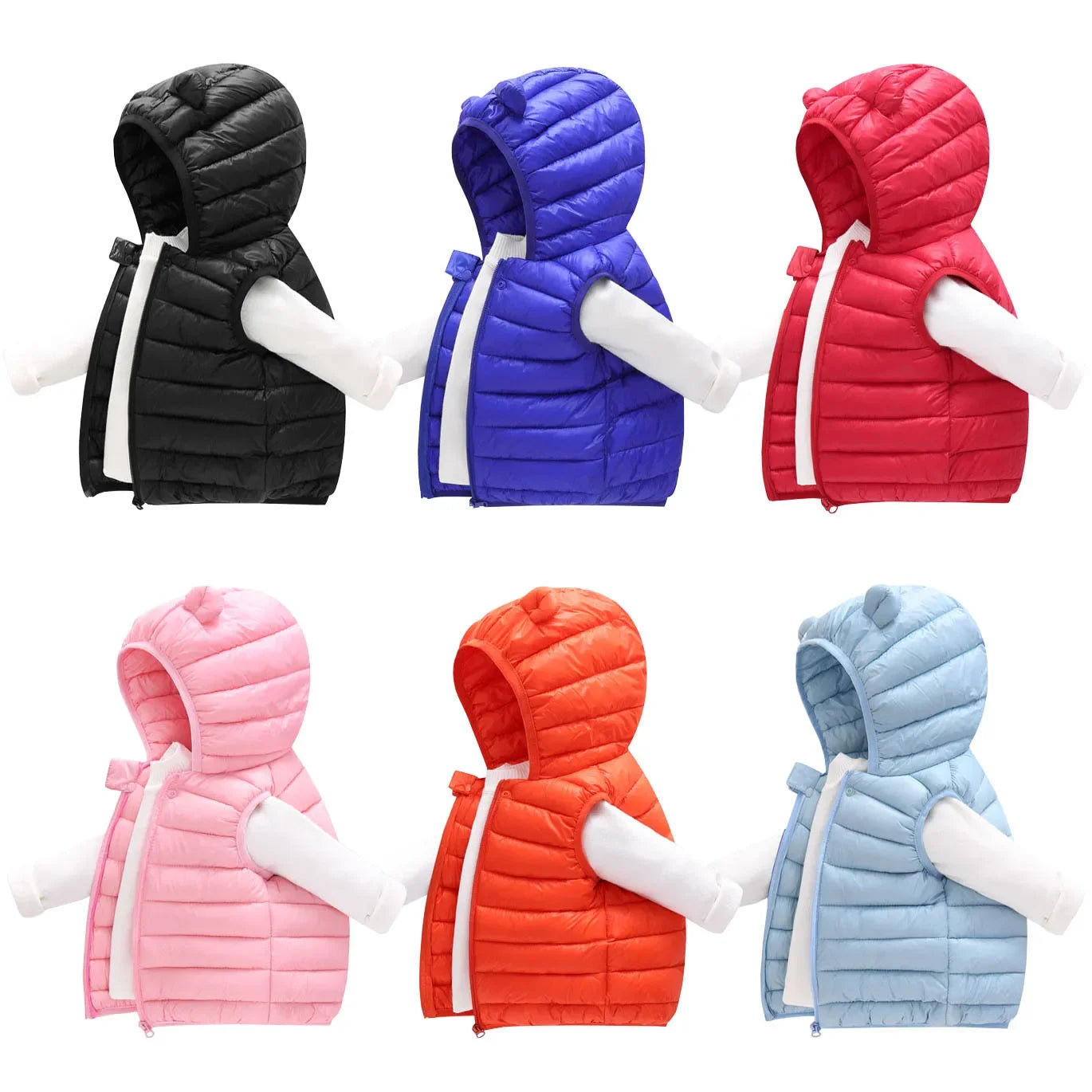 Kids Hooded Vest Winter 1–6Y