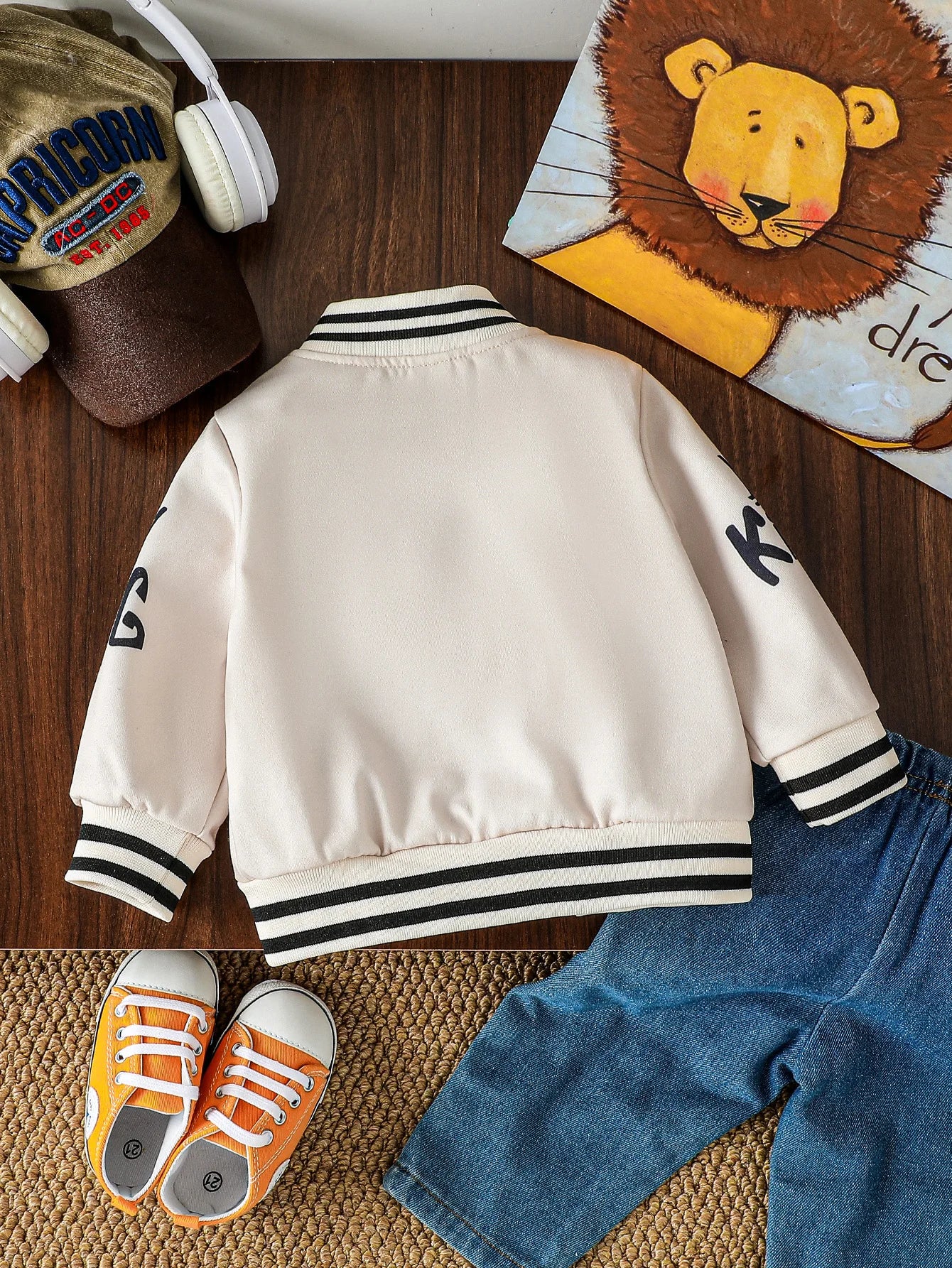 Baby Letter Print Sports Jacket 3M–3Y
