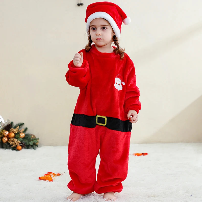 Kids Red Santa Bodysuit Romper Toddler Christmas Outfit