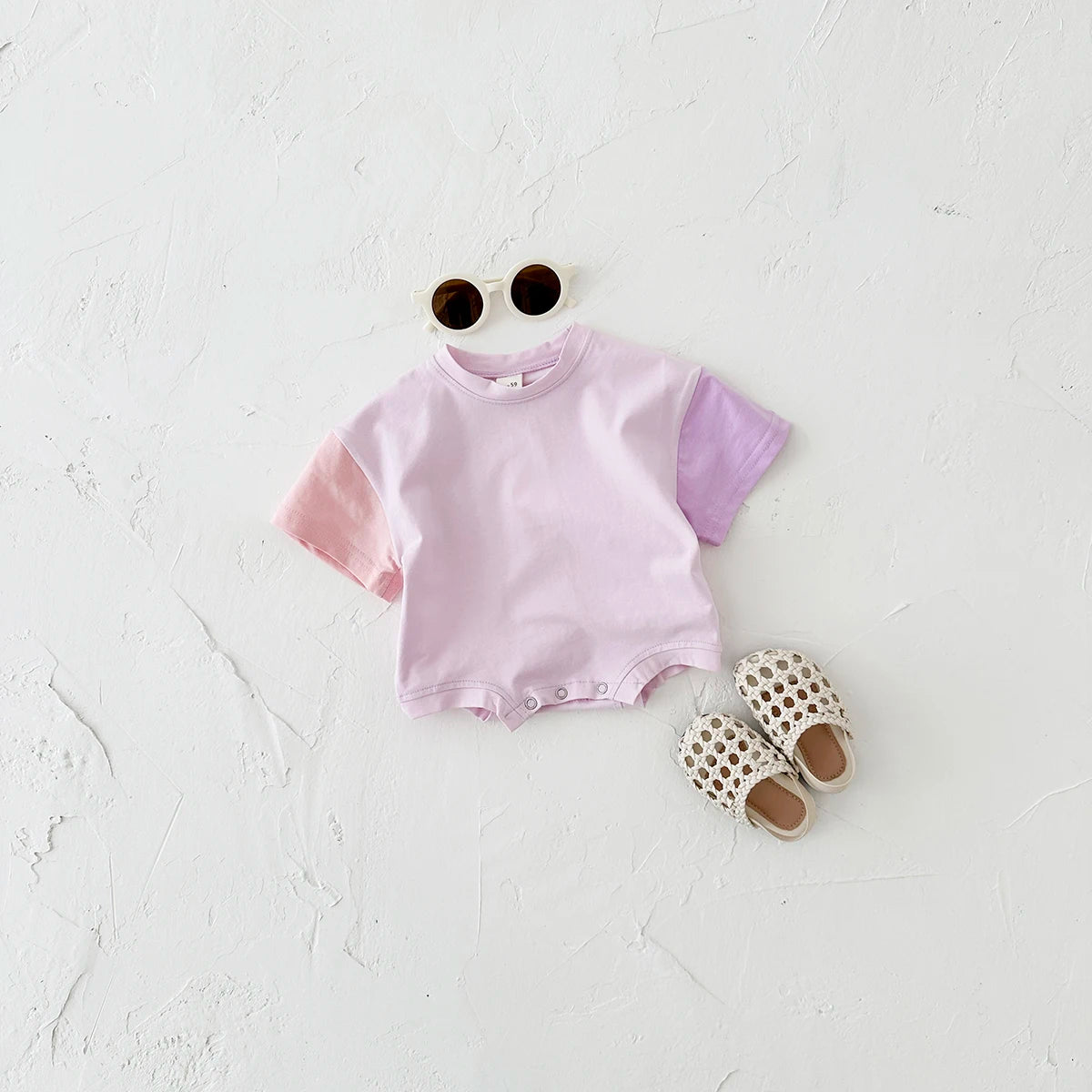 Solid Color T-Shirt & Elastic Waist Pants for Boys & Girls, Toddler Clothes